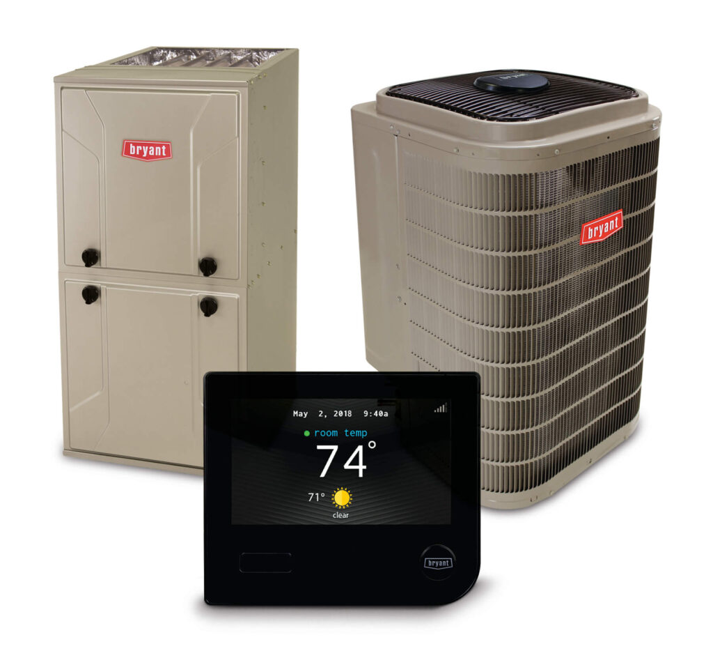 Bryant HVAC equipment with thermostat