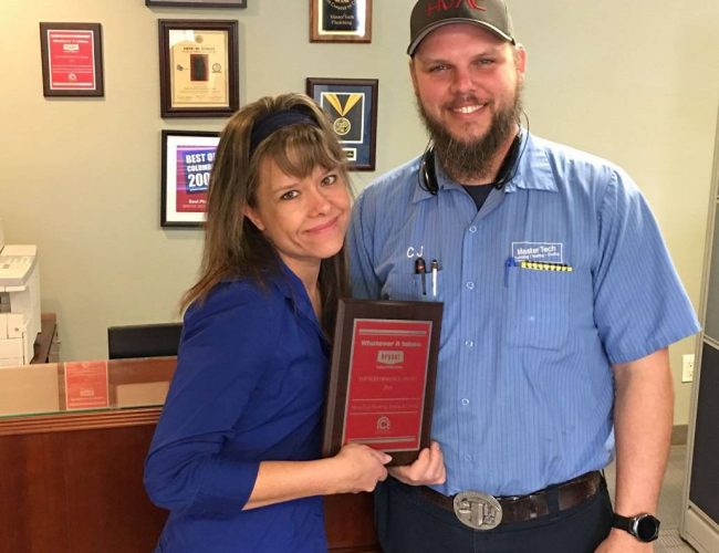 columbia plumber, columbia air conditioner, columbia hvac, cj roe and rachael plaggenberg, comfort products distributing, bryant heating cooling systems